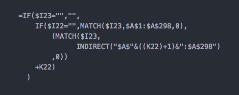 photo of excel formula